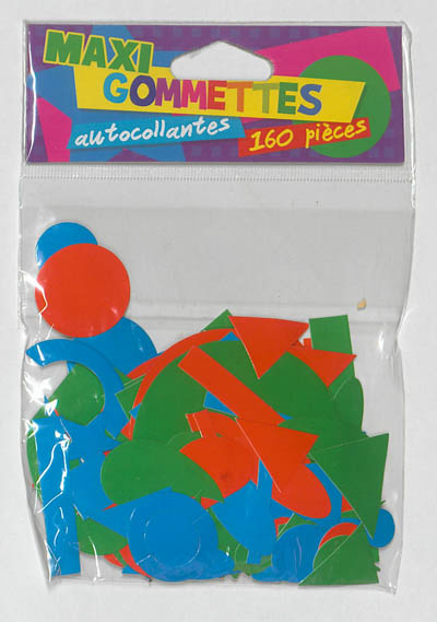 Maxi gommettes autocollantes : 160 pièces