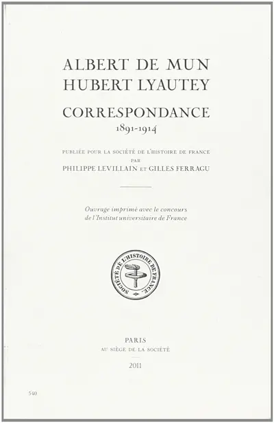 Annuaire-bulletin de la Société de l'histoire de France, n° 540. Correspondance