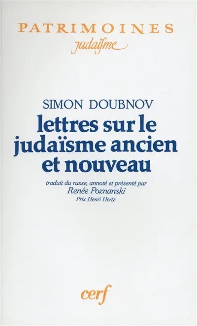 Lettres sur le judaïsme ancien et nouveau