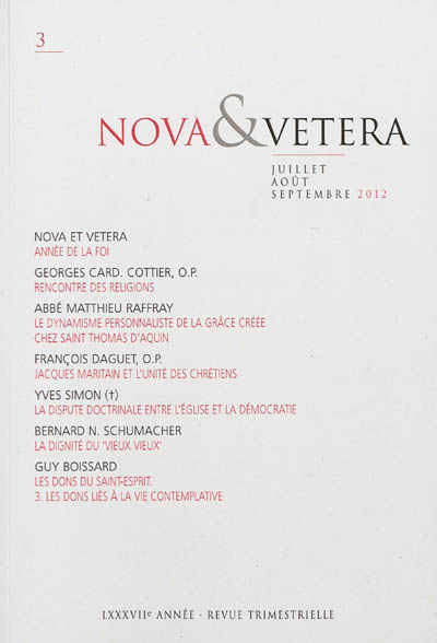 Nova & vetera, n° 3 (2012)