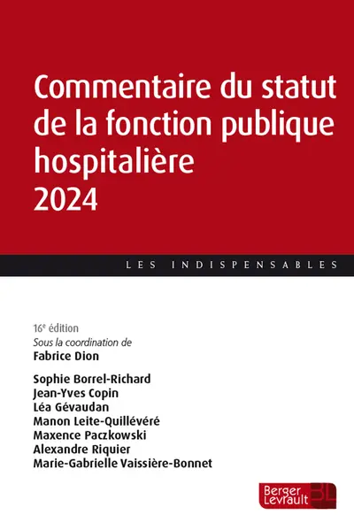 Commentaire du statut de la fonction publique hospitalière 2024