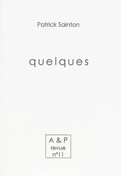 Autres & pareils, la revue, n° 11. Patrick Sainton : quelques : dessins, installations, etc.