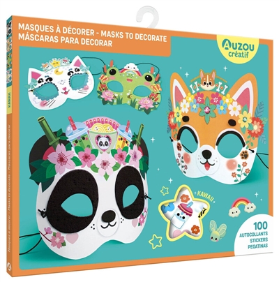 masques à décorer : kawaii