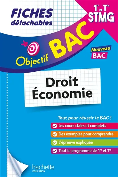 Droit, économie, 1re et terminale STMG : fiches détachables : nouveau bac