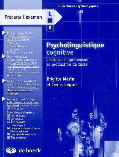 Psycholinguistique cognitive : lecture, compréhension et production de texte