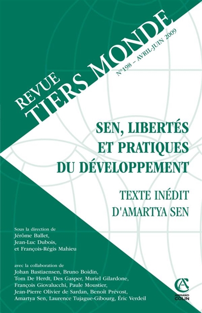 Tiers monde, n° 198. Sen, libertés et pratiques du développement : texte inédit d'Amartya Sen