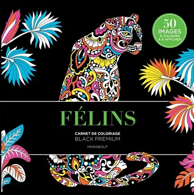 Félins : carnet de coloriage