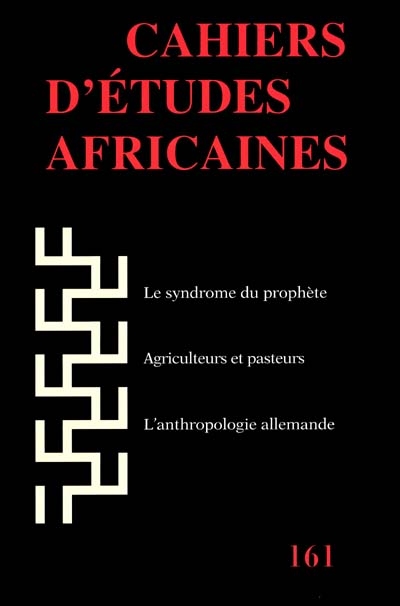 Cahiers d'études africaines, n° 161