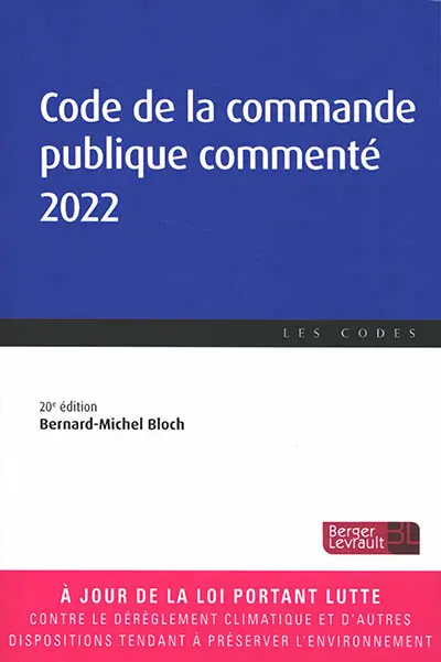 Code de la commande publique commenté 2022