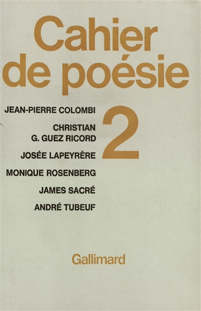 Cahier de poésie, n° 2