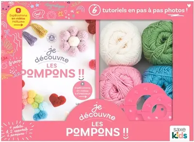 Coffret je découvre les pompons !! : 6 tutoriels en pas à pas photos !