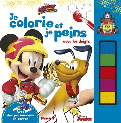 Mickey et ses amis, top départ ! : je colorie et je peins avec les doigts