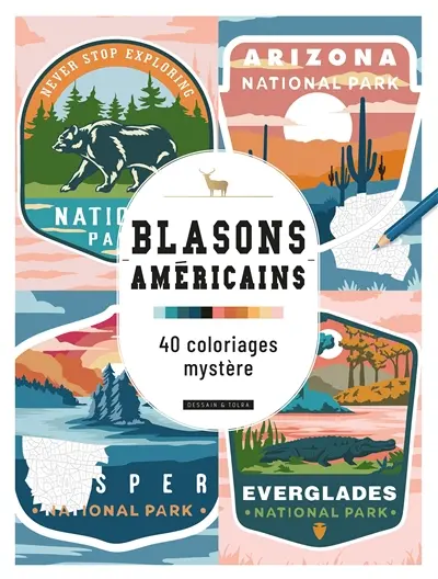 Blasons américains : 40 coloriages mystère !