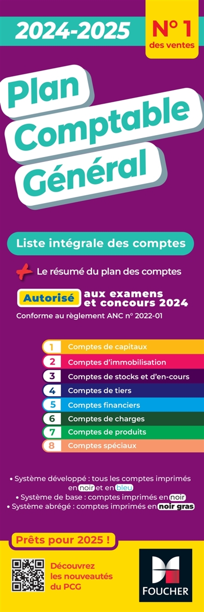 Plan comptable général 2024-2025 : autorisé aux examens et concours 2024