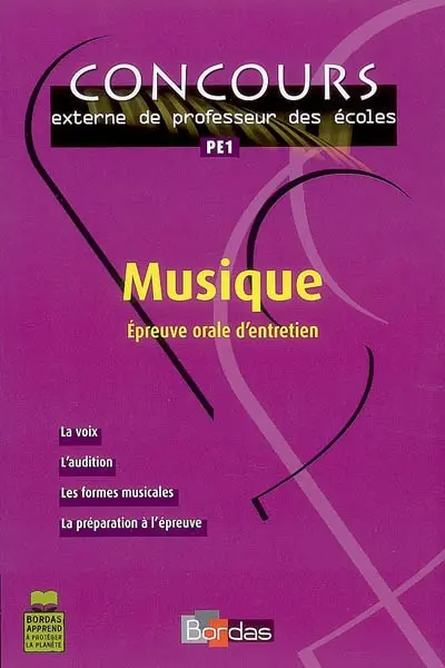 Musique : épreuve orale d'entretien : la voix, l'audition, les formes musicales, la préparation à l'épreuve