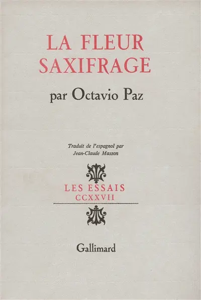 La Fleur saxifrage : langue et littérature