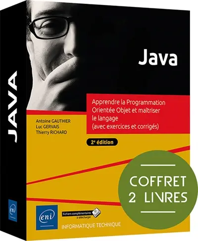 Java : apprendre la programmation orientée objet et maîtriser le langage (avec exercices et corrigés) : coffret 2 livres
