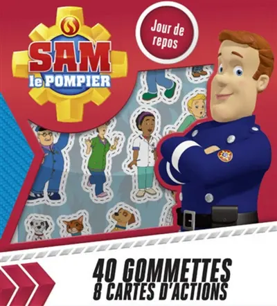 Sam le pompier : jour de repos : 40 gommette, 8 cartes d'action