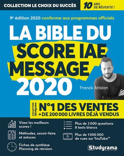 La bible du Score IAE-Message : admissions 2020