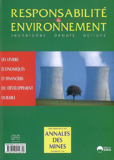 Responsabilité et environnement, n° 50. Les leviers économiques et financiers du développement durable
