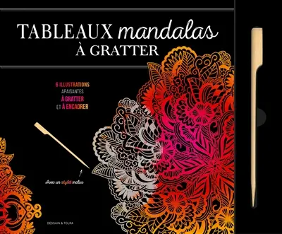 Tableaux mandalas à gratter : 6 illustrations apaisantes à gratter et à encadrer