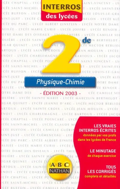 Physique-chimie 2de