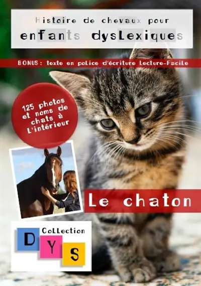 Histoire de chevaux pour enfants dyslexiques. Le chaton