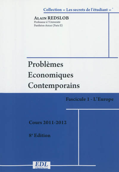 Problèmes économiques contemporains : cours 2011-2012