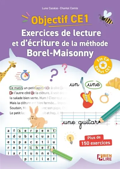 Objectif CE1 : le cahier d'exercices de vocabulaire et d'écriture de la méthode Borel-Maisonny