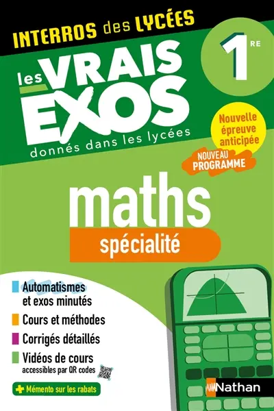 Maths 1re : les vrais exos donnés dans les lycées : réforme du lycée