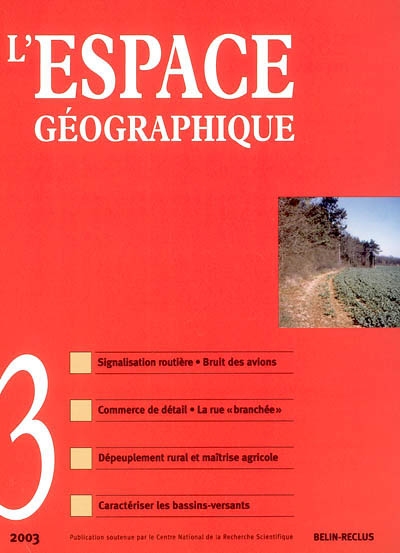 Espace géographique, n° 3 (2003)