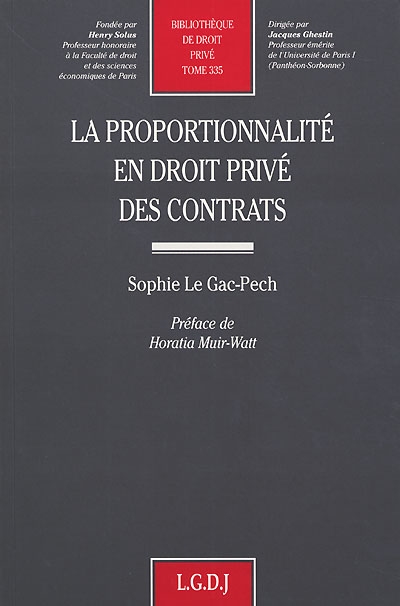 La proportionnalité en droit privé des contrats