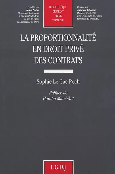 La proportionnalité en droit privé des contrats