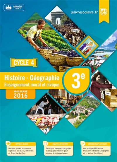 Histoire géographie, enseignement civique et moral 3e : cycle 4 : programme 2016