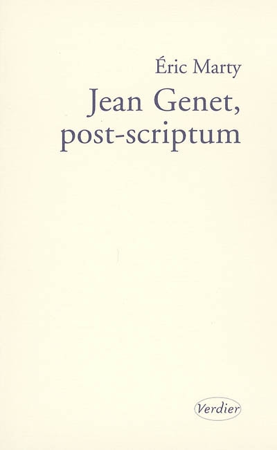 Jean Genet, post-scriptum : essai