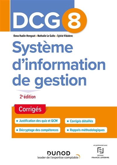 DCG 8, système d'information de gestion : corrigés : 2022-2023