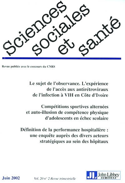 Sciences sociales et santé, n° 2 (2002)
