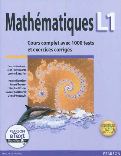 Mathématiques L1 : cours complet avec 1.000 tests et exercices corrigés