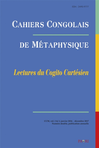 Cahiers congolais de métaphysique, n° 2-3. Lectures du cogito cartésien