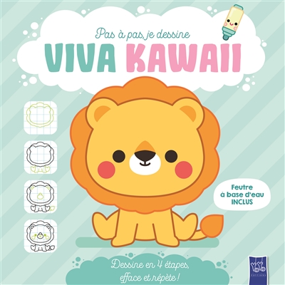 Le lion : dessine en 4 étapes, efface et répète !