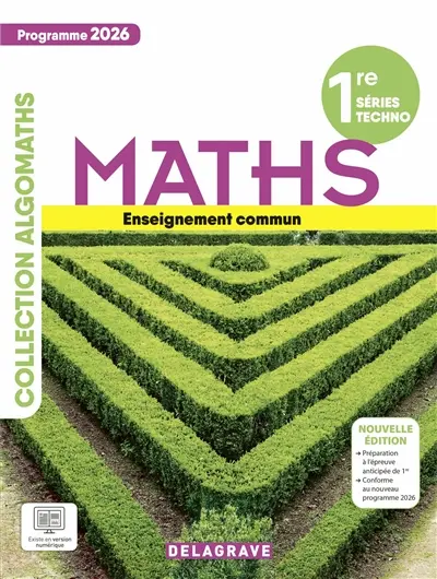 Maths enseignement commun : 1re séries techno : programme 2026