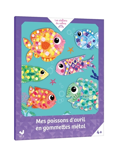 Mes poissons d'avril en gommettes métal : pochette avec accessoires