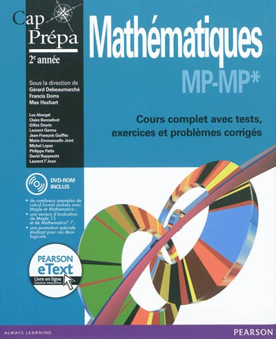 Mathématiques MP-MP* : cours complet avec tests, exercices et problèmes corrigés : cap prépa 2e année