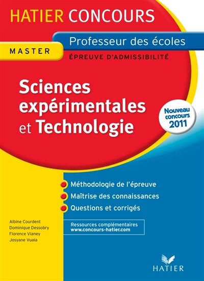 Sciences expérimentales et technologie : épreuve écrite d'admissibilité : nouveau concours 2011