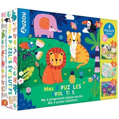 Mes 4 puzzles évolutifs. My 4 progressive jigsaw puzzles. Mis 4 puzles evolutivos