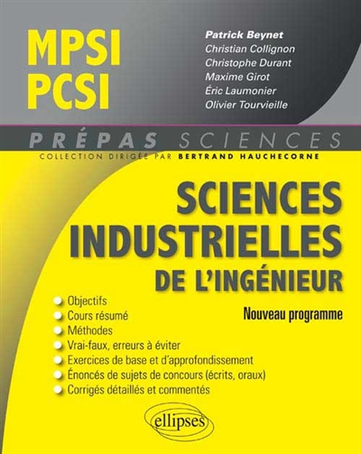 Sciences industrielles de l'ingénieur MPSI-PCSI : nouveau programme