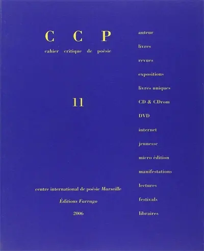 Cahier critique de poésie, n° 11. Dominique Fourcade