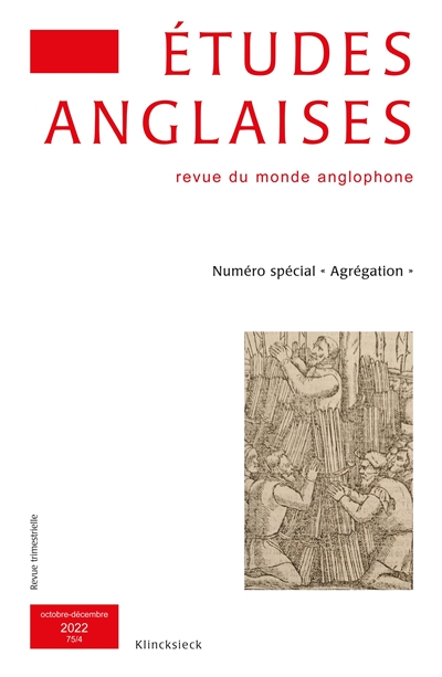 Etudes anglaises, n° 75-4. Numéro spécial agrégation