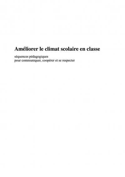 Améliorer le climat...