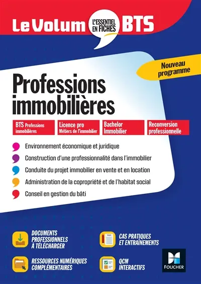 Professions immobilières : BTS professions immobilières, licence pro métiers de l'immobilier, bachelor immobilier, reconversion professionnelle : nouveau programme